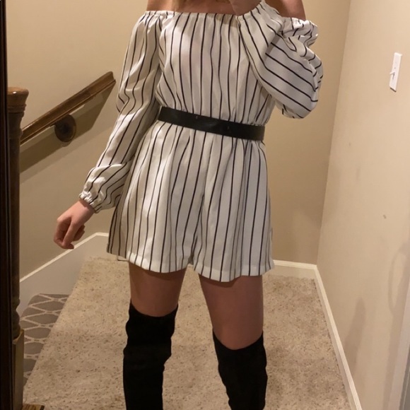 Black and white striped romper - Picture 4 of 4